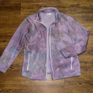 Greendog Purple Multicolor Tie Dye Long Sleeve Collared Jacket Size L